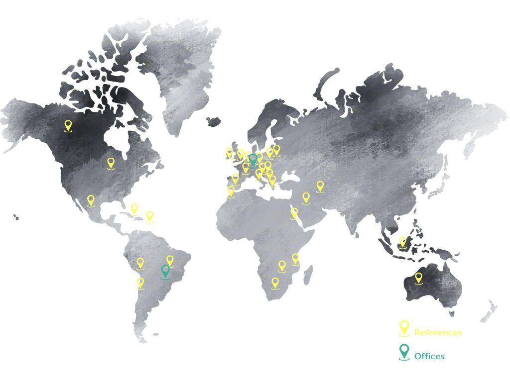 Map of REA Consult project locations worldwide